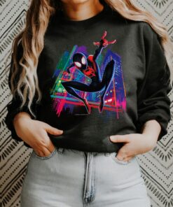 Marvel Spider-Man Miles Morales Graffiti City T-Shirt Unisex Tee Adult T-shirt Kid Shirt Long Sleeve Hoodie Sweatshirt