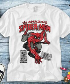 Marvel Spider-Man Retro Comic T-Shirt Vintage Unisex Tee Adult T-shirt Kid Shirt Long Sleeve Hoodie Sweatshirt Women's Tank