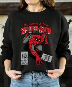 Marvel Spider-Man Retro Comic T-Shirt Vintage Unisex Tee Adult T-shirt Kid Shirt Long Sleeve Hoodie Sweatshirt Women's Tank