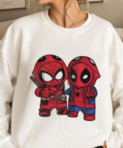 Marvel Spider-man And Deadpool Cosplay Cute Friends Unisex T-shirt, Disneyland Family Vacation, MCU Fans Hoodie Sweatshirt, Marvel Studio