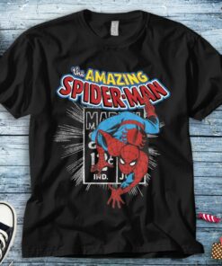Marvel The Amazing Spider-Man Vintage Comic Poster Unisex Tee Adult T-shirt Kid Shirt Long Sleeve Hoodie Sweatshirt