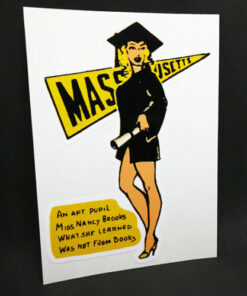 Massachusetts Pinup Vintage Style Travel Decal, Vinyl Pin Up Sticker