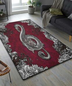 Melody Modern Rugs, Dragon Music Art Rug, Dragon Area Rug, Dragon Themed Rugs, Gift For Dragon Lovers, Personalized Rug, Carpet For Living Room, Bedding Room Home Decor DG160