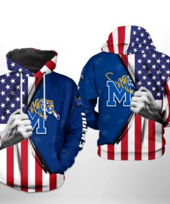 Memphis Tigers Ncaa Us Flag 3D All Over Print Hoodie, Zip-Up Hoodie