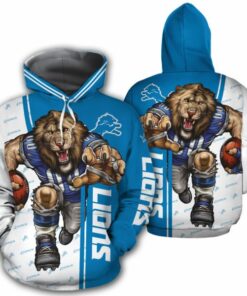 Men's Detroit Lions Hoodies Mascot 3D Ultra Cool Gifts for Fans