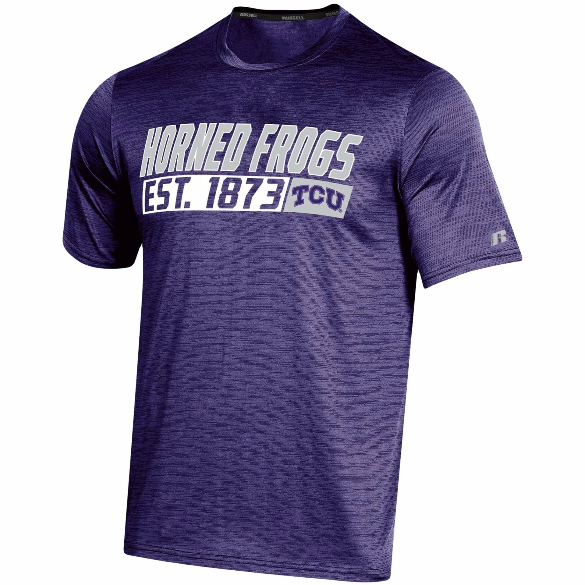 Men's Russell Athletic TCU Horned Frogs Digi Static Space-Dye T-Shirt, University Football Fan Shirt, TCU Shirts Gift for Fans