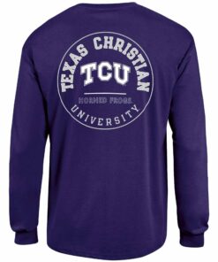 Men's Russell Athletic TCU Horned Frogs Long Sleeve T-Shirt, University Football Fan Shirt, TCU Shirts Gift for Fans