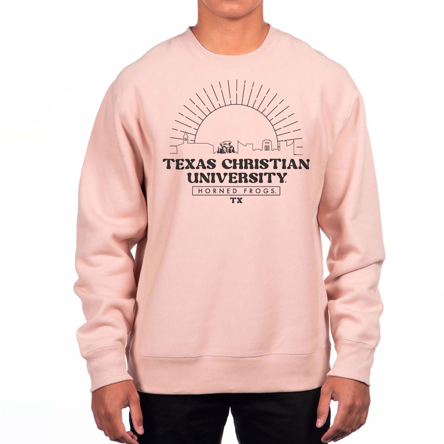Men's Uscape Apparel Pink TCU Horned Frogs Premium Heavyweight Pullover Sweatshirt, University Football Fan Shirt, TCU Shirts Gift for Fans
