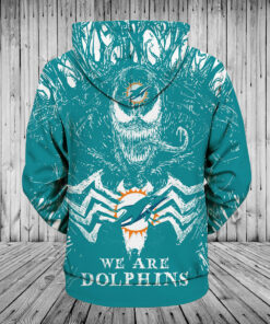 Miami Dolphins Hoodies 3D Venom Pullover Hoodies Gifts for Fans
