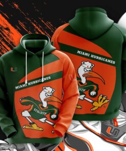 Miami Hurricanes Logo For Fan 3D All Over Print Zip Hoodie Gifts For Ncaa Fans