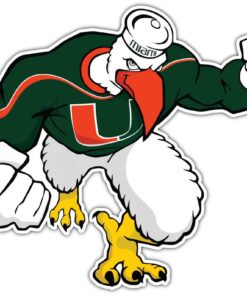 Miami Hurricanes NCAA Logo Vinyl Decals Sticker For Car Truck Door And Window Laptop Gift For Fan