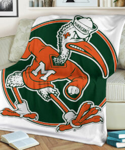 Miami Hurricanes Sherpa Fleece Blanket Gifts for Football Fans
