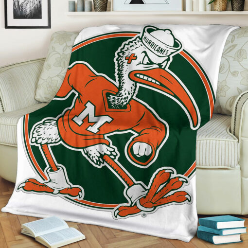 Miami Hurricanes Sherpa Fleece Blanket Gifts for Football Fans