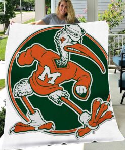Miami Hurricanes Sherpa Fleece Blanket Gifts for Football Fans