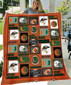 Miami Hurricanes Sherpa Fleece Blanket Gifts for NCAA Fans