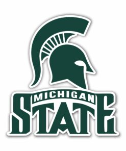 Michigan State Spartans- Helmet with Logo Name- Full Color Vinyl Decal For Car Door Windows Gifts For Football Fans