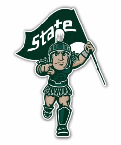 Michigan State Spartans – Running Sparty- Full Color Vinyl Decal For Car Door Windows Gifts For Football Fans
