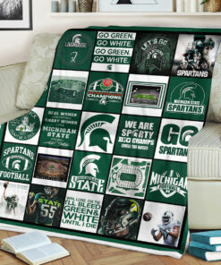 Michigan State Spartans Sherpa Fleece Blanket Gifts for NCAA Fans