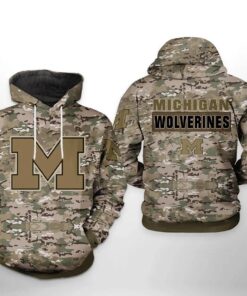 Michigan Wolverines Camo Veteran 3D All Over Print Zip Hoodie Gifts For Ncaa Fans