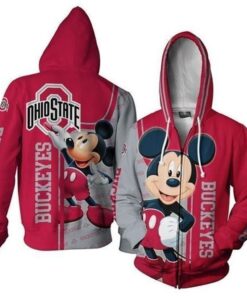 Mickey Ohio State Buckeyes 3D All Over Print Zip Hoodie Gifts For Ncaa Fans