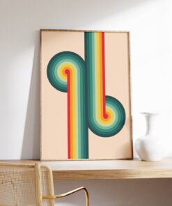 Midcentury Modern 70s Poster Wall Art Print