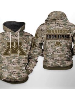 Minnesota Golden Gophers Ncaa Camo Veteran 3D All Over Print Hoodie, Zip-Up Hoodie