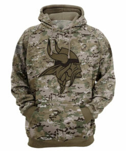 Minnesota Vikings Camouflage Hoodie 3D Printed Gifts for Fans