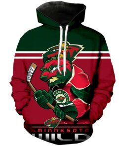 Minnesota Wild Hoodie Mascot 3D Printed Gifts for Fans