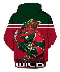 Minnesota Wild Hoodie Mascot 3D Printed Gifts for Fans
