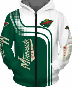 Minnesota Wild Zip Up Hoodie 3D With Hooded Long Sleeve Gifts for Fans