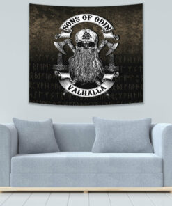 Mjolnir Hammer of Thor Runes Tapestry for Wall Décor
