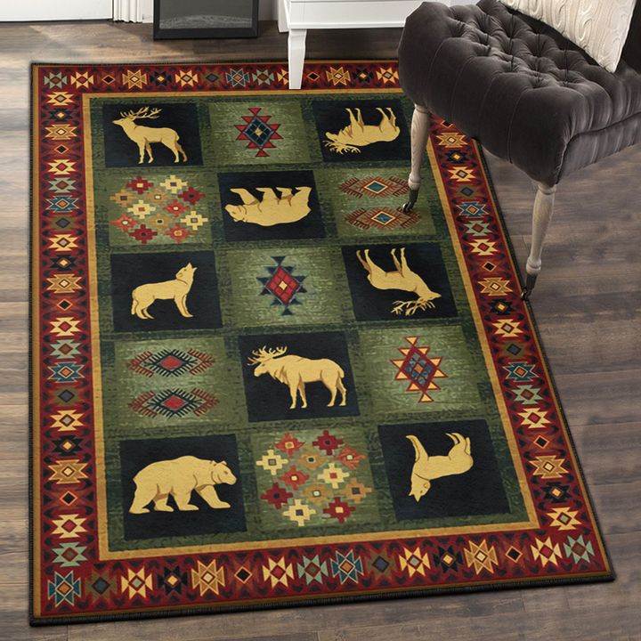 Modern Rugs, Cabin Rustic Rug, Rustic Rug, Rustic Lodge Area Rugs, Carpet for Living Room A24