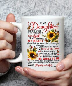 Mom To Daughter Gifts - To My Daughter Once Upon A Time There Was A Little Girl Mug, Girl Woman Birthday Mother's Day Ceramic Coffee Mugs