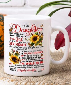 Mom To Daughter Gifts - To My Daughter Once Upon A Time There Was A Little Girl Mug, Girl Woman Birthday Mother's Day Ceramic Coffee Mugs