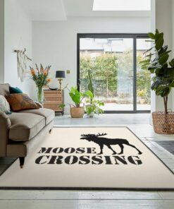 Moose Area Rugs For Living Room, Rustic Moose Rug, Rustic Rug, Rustic Lodge Area Rugs, Carpet for Living Room A12