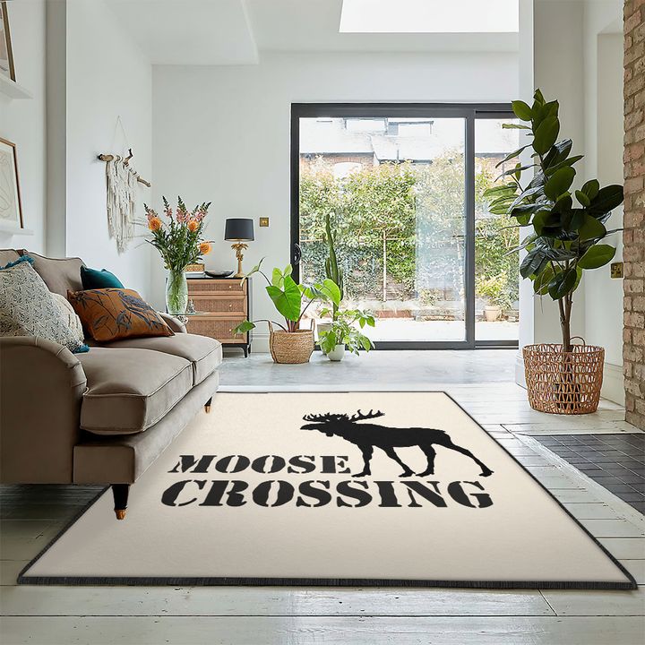 Moose Area Rugs For Living Room, Rustic Moose Rug, Rustic Rug, Rustic
