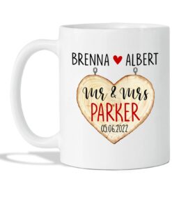 Mr And Mrs Parker Mug, Custom Couple Mug, Personalized Couple Mug, Couple Coffee Mug, Wife And Husband Gifts, Couple Ceramic Mug Gifts For Engagement, Couple Gifts, White Tea Cup