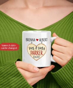 Mr And Mrs Parker Mug, Custom Couple Mug, Personalized Couple Mug, Couple Coffee Mug, Wife And Husband Gifts, Couple Ceramic Mug Gifts For Engagement, Couple Gifts, White Tea Cup