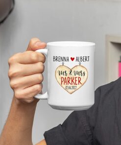 Mr And Mrs Parker Mug, Custom Couple Mug, Personalized Couple Mug, Couple Coffee Mug, Wife And Husband Gifts, Couple Ceramic Mug Gifts For Engagement, Couple Gifts, White Tea Cup