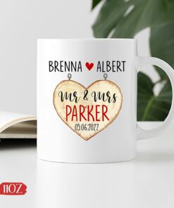 Mr And Mrs Parker Mug, Custom Couple Mug, Personalized Couple Mug, Couple Coffee Mug, Wife And Husband Gifts, Couple Ceramic Mug Gifts For Engagement, Couple Gifts, White Tea Cup