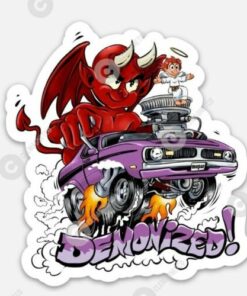 Muscle Car Sticker - Rat Fink Style Rat Rod Door Art Car Show Rat Fink Demon Fans