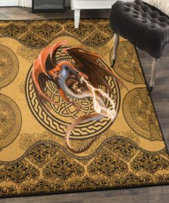 Mythical Creature Area RuFor Living Room, Dragon Rug, Dragon Area Rug, Dragon Themed Rugs, Gift For Dragon Lovers, Personalized Rug, Carpet For Living Room, Bedding Room Home Decor DG151