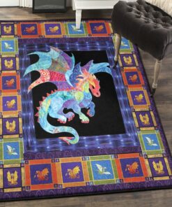 Mythical Creature Area RuFor Living Room, Dragon Rug, Dragon Area Rug, Dragon Themed Rugs, Gift For Dragon Lovers, Personalized Rug, Carpet For Living Room, Bedding Room Home Decor DG168