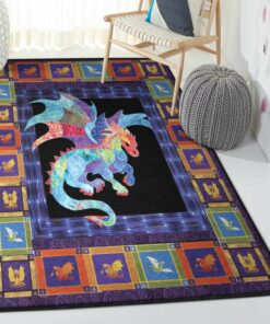 Mythical Creature Area RuFor Living Room, Dragon Rug, Dragon Area Rug, Dragon Themed Rugs, Gift For Dragon Lovers, Personalized Rug, Carpet For Living Room, Bedding Room Home Decor DG168