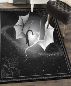 Mythical Creature Area Rugs, 2 Dragon Kpc Rug, Dragon Area Rug, Dragon Themed Rugs, Gift For Dragon Lovers, Personalized Rug, Carpet For Living Room, Bedding Room Home Decor DG170