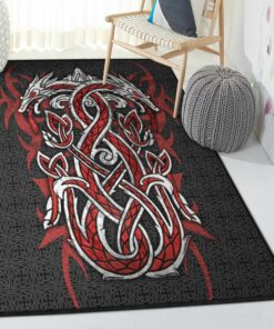 Mythical Creature Area Rugs, Red Celtic Dragon Rug, Dragon Area Rug, Dragon Themed Rugs, Gift For Dragon Lovers, Personalized Rug, Carpet For Living Room, Bedding Room Home Decor DG144