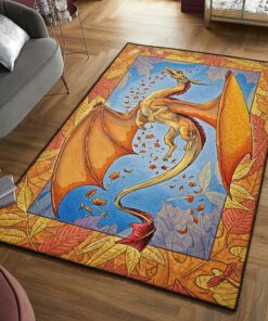 Mythical Creature Art Deco Rug, Dragon Rug, Dragon Area Rug, Dragon Themed Rugs, Gift For Dragon Lovers, Personalized Rug, Carpet For Living Room, Bedding Room Home Decor DG41