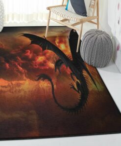 Mythical Creature Art Deco Rug, Dragon Rug, Dragon Area Rug, Dragon Themed Rugs, Gift For Dragon Lovers, Personalized Rug, Carpet For Living Room, Bedding Room Home Decor DG93
