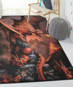 Mythical Creature Art Deco Rug, Dragon Rug, Dragon Area Rug, Dragon Themed Rugs, Gift For Dragon Lovers, Personalized Rug, Carpet For Living Room, Bedding Room Home Decor DG94