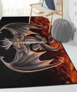 Mythical Creature Cool Rugs, DRAGON AREA Rug, Dragon Area Rug, Dragon Themed Rugs, Gift For Dragon Lovers, Personalized Rug, Carpet For Living Room, Bedding Room Home Decor DG119